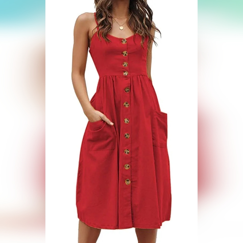 Womens Summer Red Dress Size Small